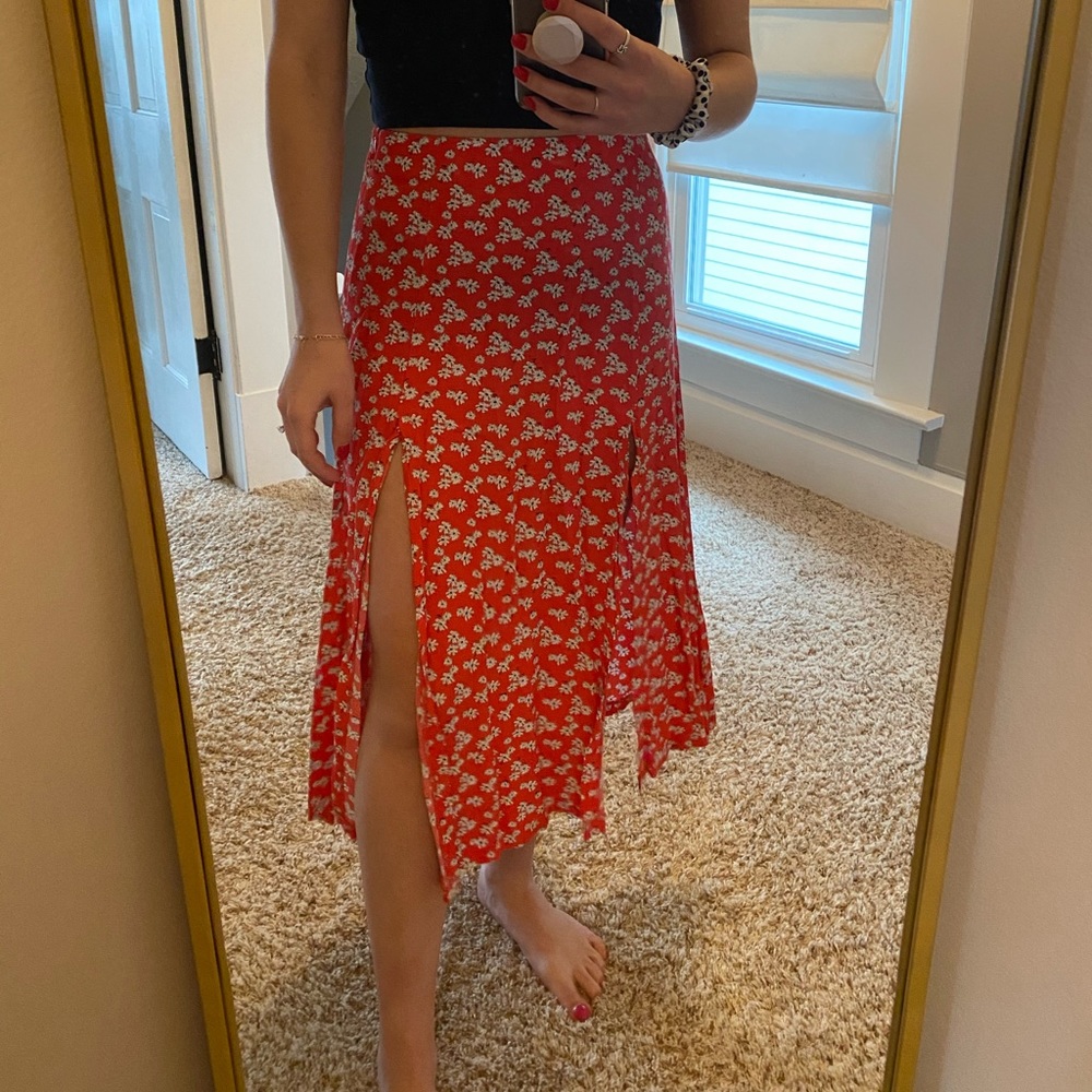 Zara Front Slit Midi Skirt